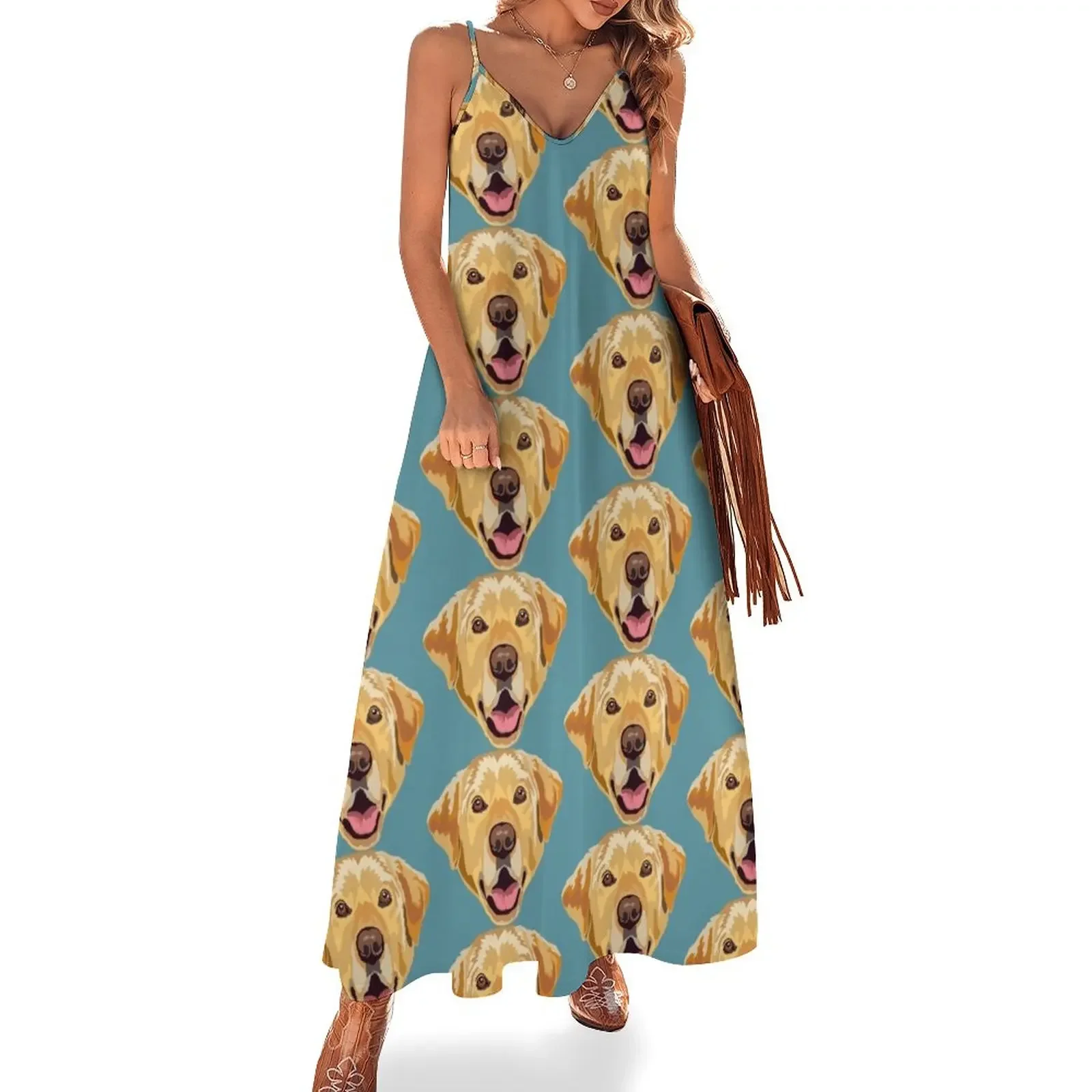 

Yellow Labrador Sleeveless Dress ladies dresses for special occasion Clothing