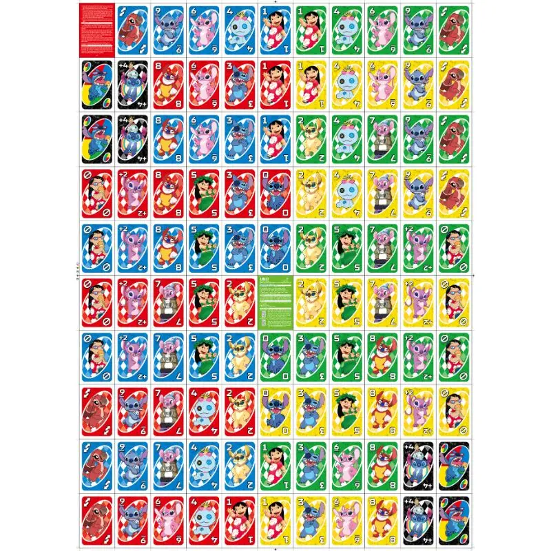 Board Games UNO Stitch Chessboard Game Anime Cartoon Kawaii Character Pattern Family Fun Entertainment UNO Card Game Christmas Gift