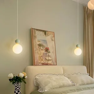 Современные прикроватные светодиодные подвесные светильники для спальни, подвесные светильники с шариками, маленькая люстра для детской комнаты, подвесные светильники
