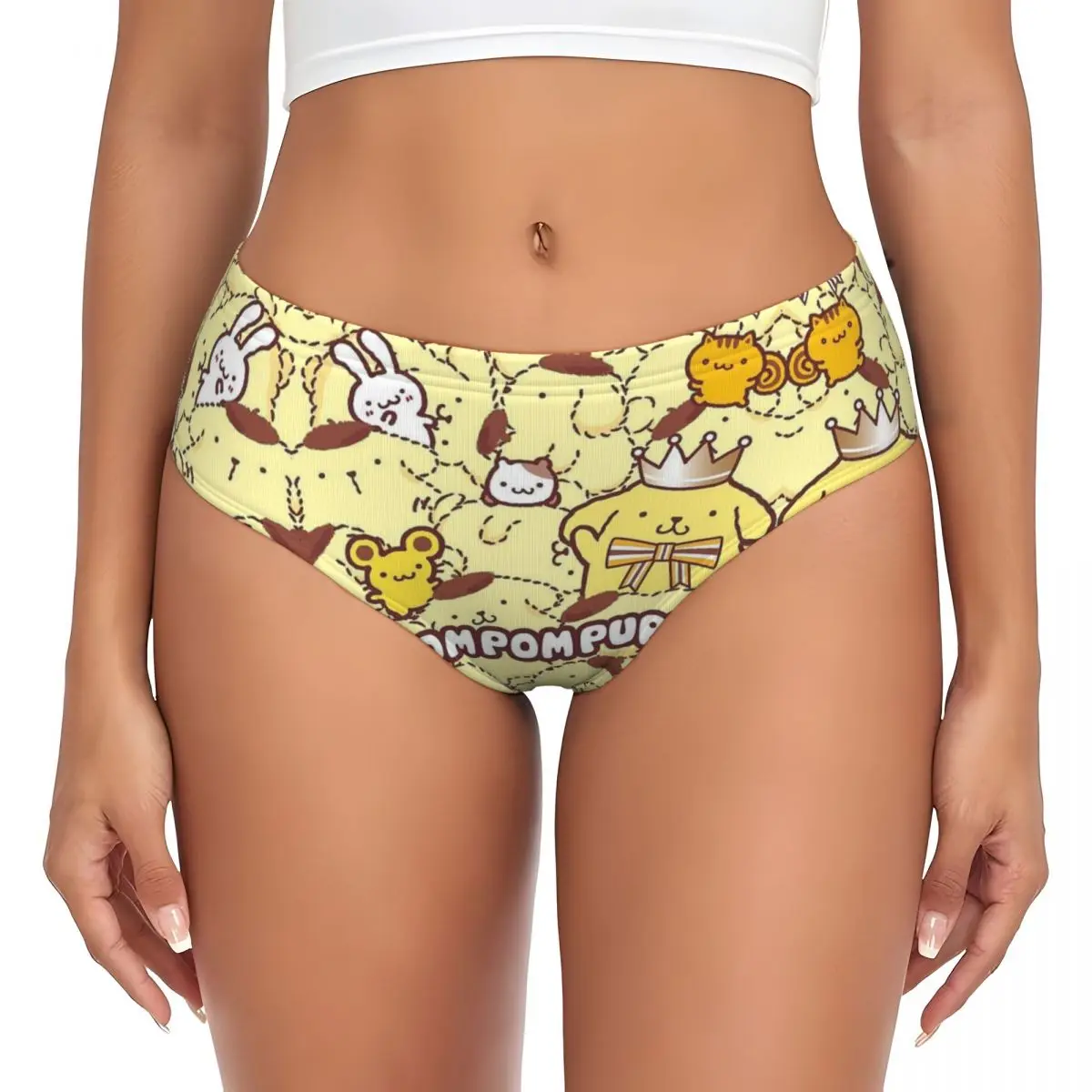 Pom Pom Purin Cute Lovely Animes Brief Panties Women's Breathable Stretch Underwear