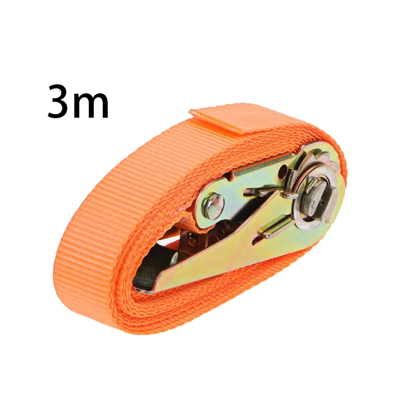 3/4/6M Ratchet Tensioner Belts Heavy Duty Tie Down Cargo Strap Luggage Lashing Strong Strap Belt With Metal Orange Buckle