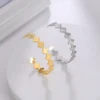 Amaxer Stainless Steel Hammered Four-Leaf Clover Bracelet For Women Girl Flower Bangles Christmas Jewelry Party Lover Gift 3