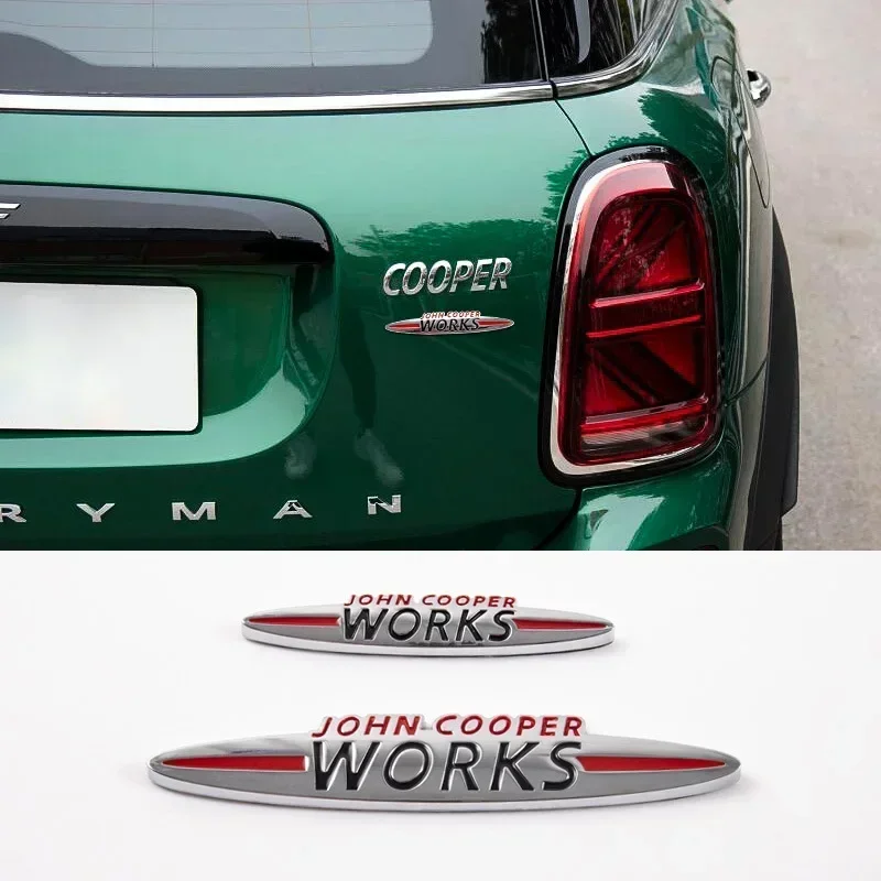 Chrome MINI JCW John Cooper Works 클럽 맨 컨트리 맨 R50 R52 R53 R55 R56 R57 R58 F55 용 프론트 그릴 엠블럼 배지 스티커 데칼