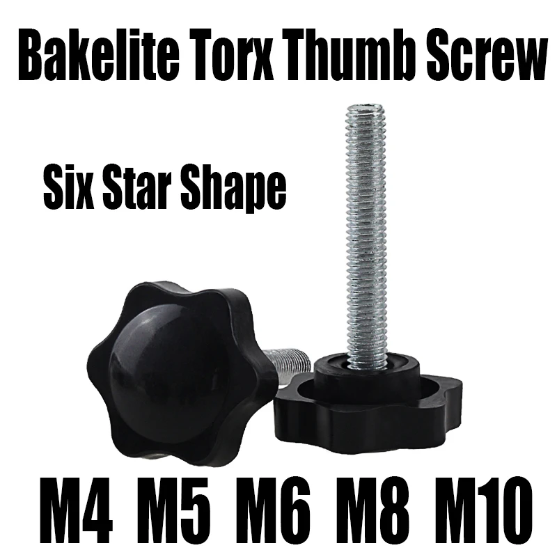 M5 Star Handle Bakelite Screw M5 Thread Knob Screw M8 Screw Handle
