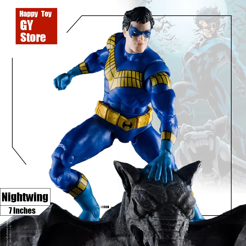 

Original Mcfarlane Toys Dc Multiverse Anime Nightwing Knight Fall Action Figure Dick Grayson Figurine Batman Collection Toy Doll