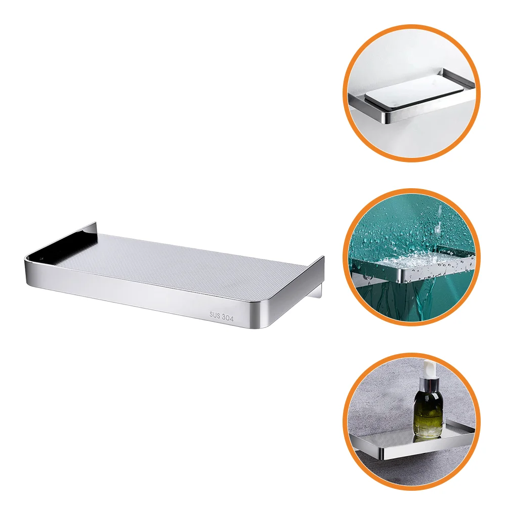

Bathroom Toilet Holder Shelf: Wall Mounted Cell Holder Stand Stainless Steel Adhesive Bathroom Shelves for Kitchen Toilet