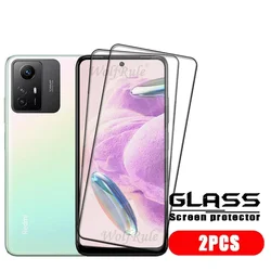 4 PCS Full Cover Tempered Glass Screen Protector - HD 9H Full Screen Protection for Note 12S (2 Front Glass)