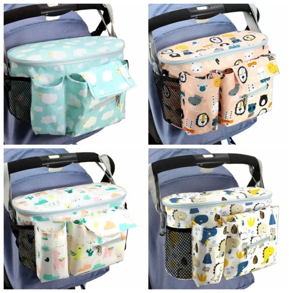 Oxford cloth Baby Stroller Bag Printed Large Capacity Cartoon Stroller Organizer Multi-functional Pram Buggy