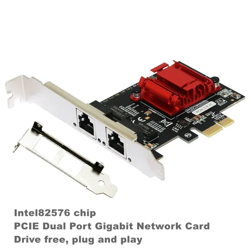 

Dual-Port PCIe Gigabit Network Card 1000M PCI Express Ethernet Adapter with 82576 Two Ports LAN NIC Card