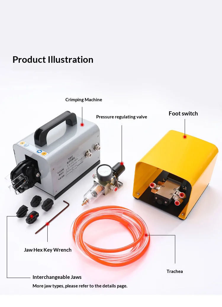 JH-25M Pneumatic crimping pliers Cold crimping pliers 0.25-16 Electric terminal