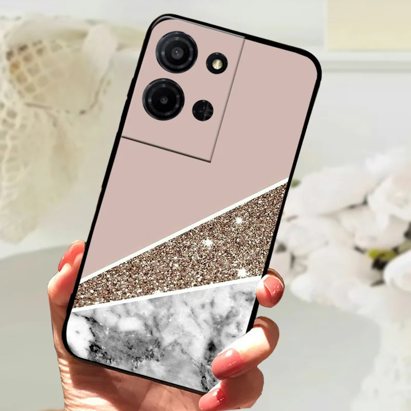 Marble Printed Shockproof TPU Matte Phone Case - Soft Protective Back Bumper Cover
