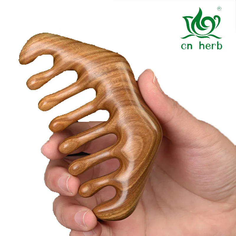 CN Herb Massage Comb Head Meridian Comb Sandalwood Ladies Special Household Thickened Wide-tooth Comb Massage Head Therapy