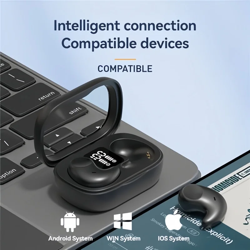 Wireless Earbuds Lightweight 58H Playtime In-Ear LED Battery Display Comfortable Fit Sleep Earbud Compatible With All Cellphone