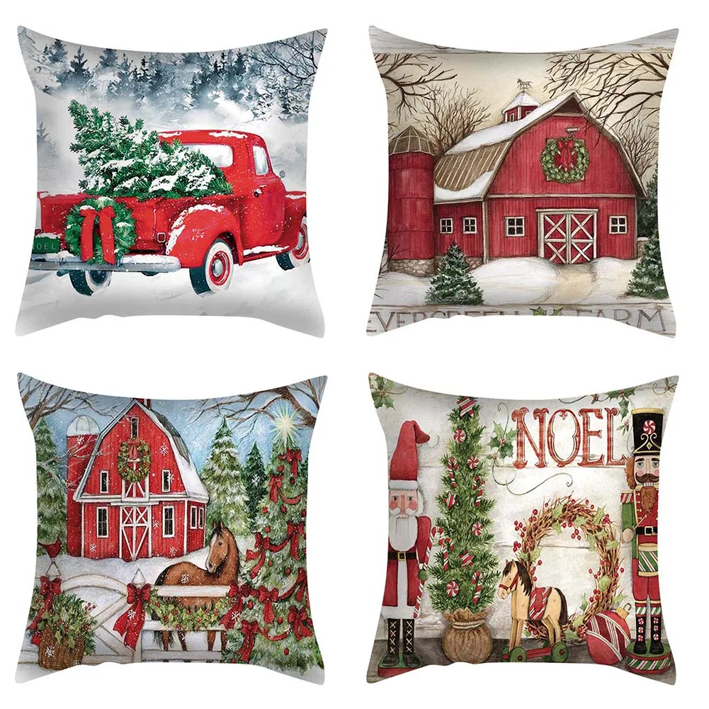 Новогодняя Наволочка Christmas Pillow Covers 18x18 Set 4 18