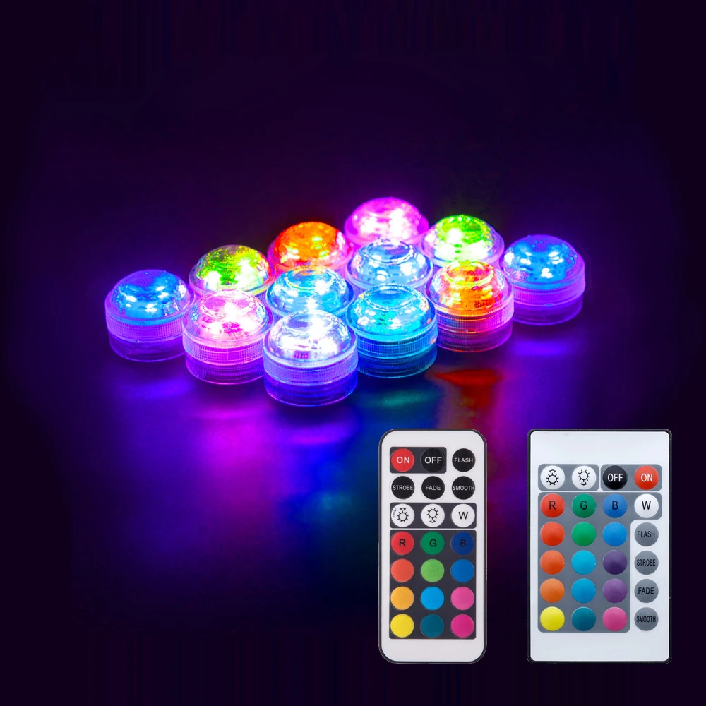 

21key Remote Control RGB Submersible Light IP68 Battery Operated Underwater Night Lamp Vase Bowl Swim Pool Outdoor Garden Party