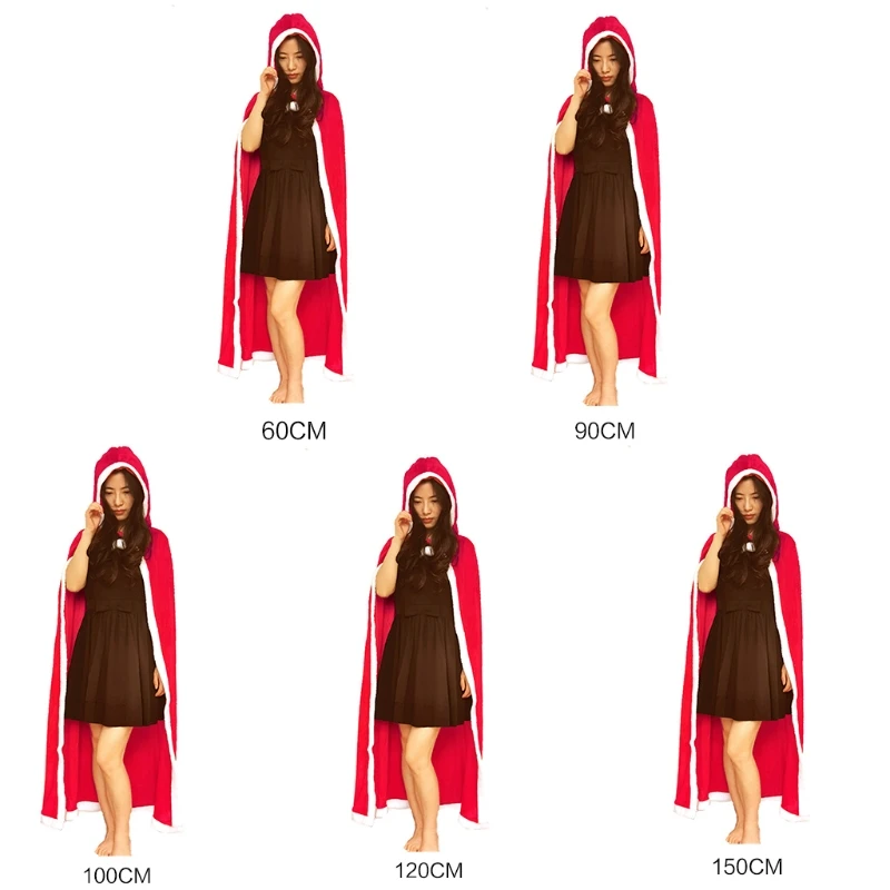 

Cape Cloak Christmas Halloween Costumes Cloak Mrs Santa Xmas Hooded Cape