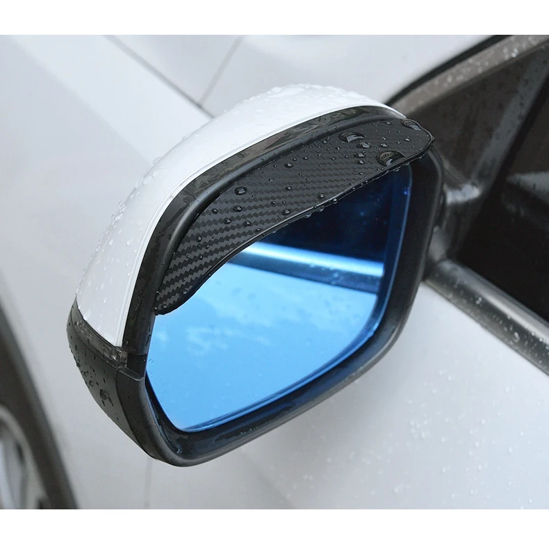 Rearview Mirror Protector Rearview Mirror Rearview Mirror Cover Carbon Fiber Mirror Cover 2 Piece Rearview Mirror Eyebrow Rain Shield Thickened Carbon FiberTexture Eyebrow Cover Universal Rear View Side Mirror Shield