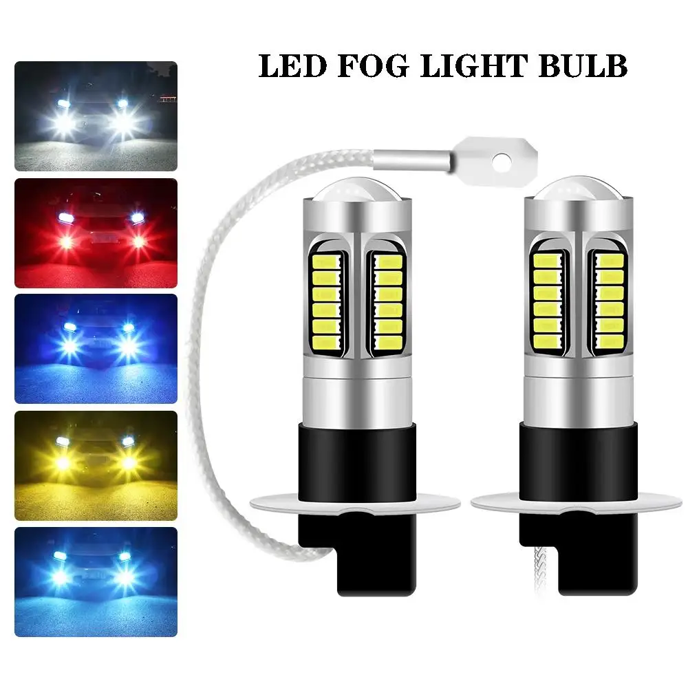 슈퍼 브라이트 4014 칩 주간 주행 램프, 자동 DRL 하이 스포트라이트, 운전 자동차 액세서리, 30LED 안개등 전구 H3, 2 개