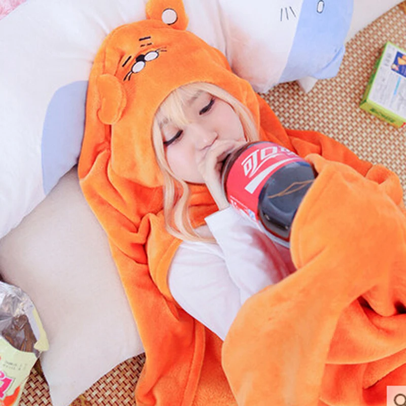 

Orange Hoodie 160cm*110cm Himouto Umaru-chan Cloak Anime Umaru chan Doma Umaru Cosplay Cloak Costume Flannel Cloak Blanket