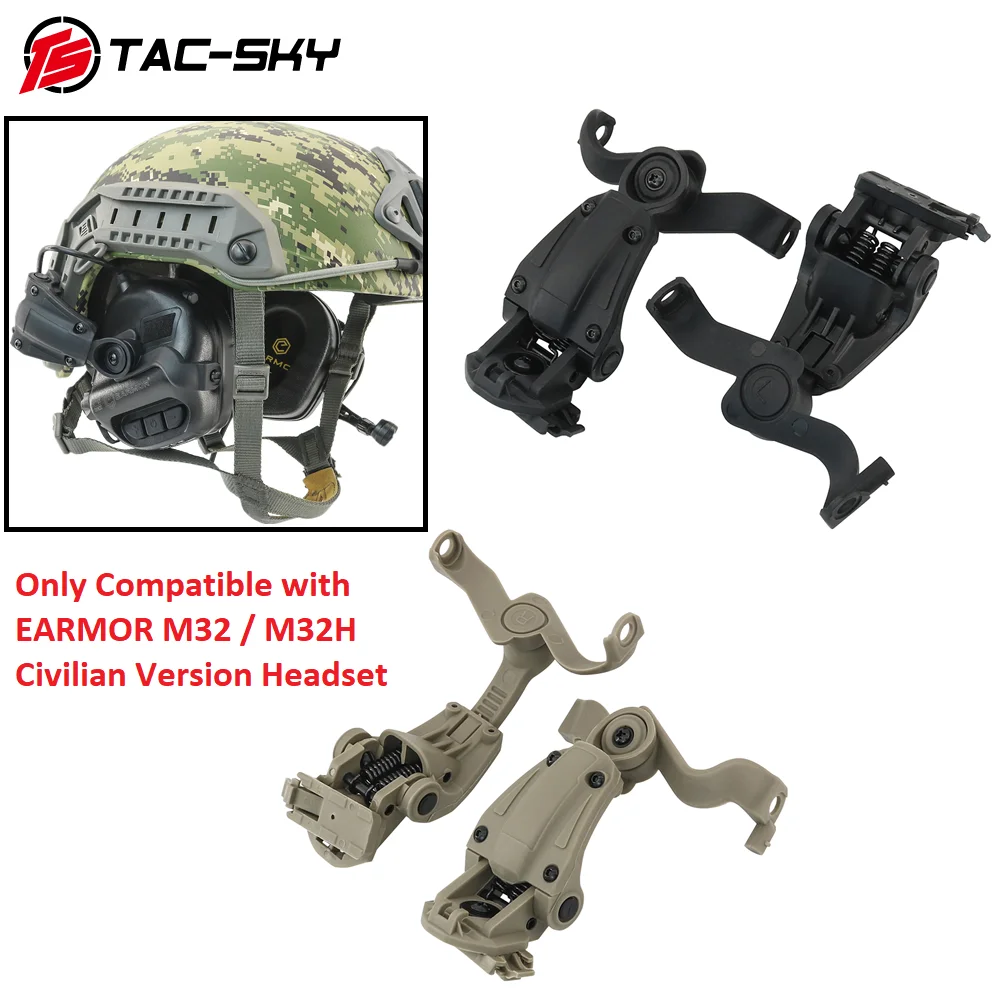 

TS TAC-SKY M32 Helmet Mount Tactical ARC Helmet Rail Adapter Only Compatible with EARMOR M32 / M32H Civilian Version Headset