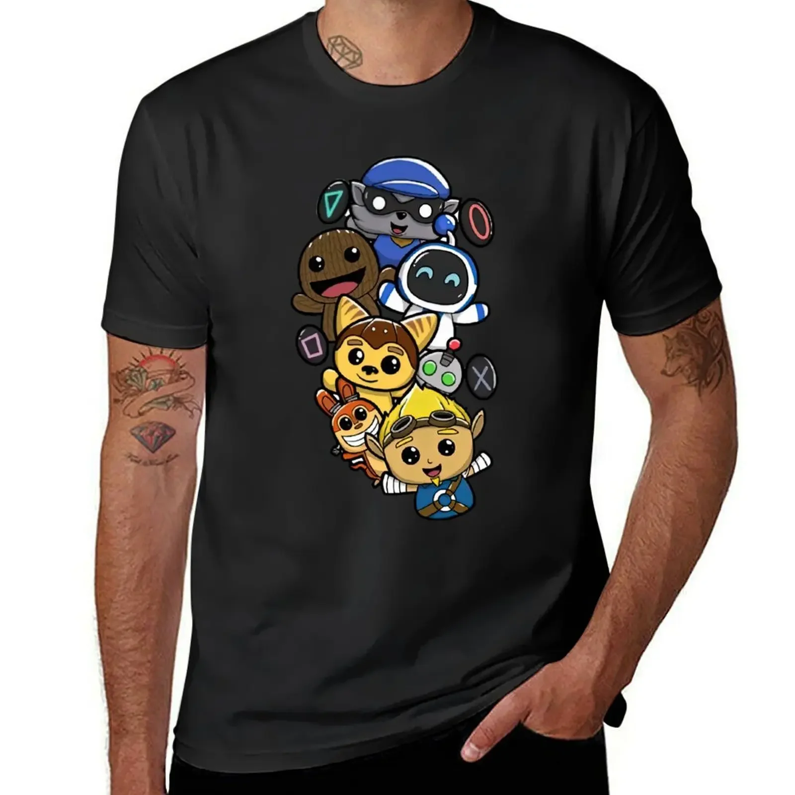 Ratchet And Clank Sly Cooper Astro Bot Jak E Daxter Gaming T-Shirt Blacks Funnys Clothes For Men