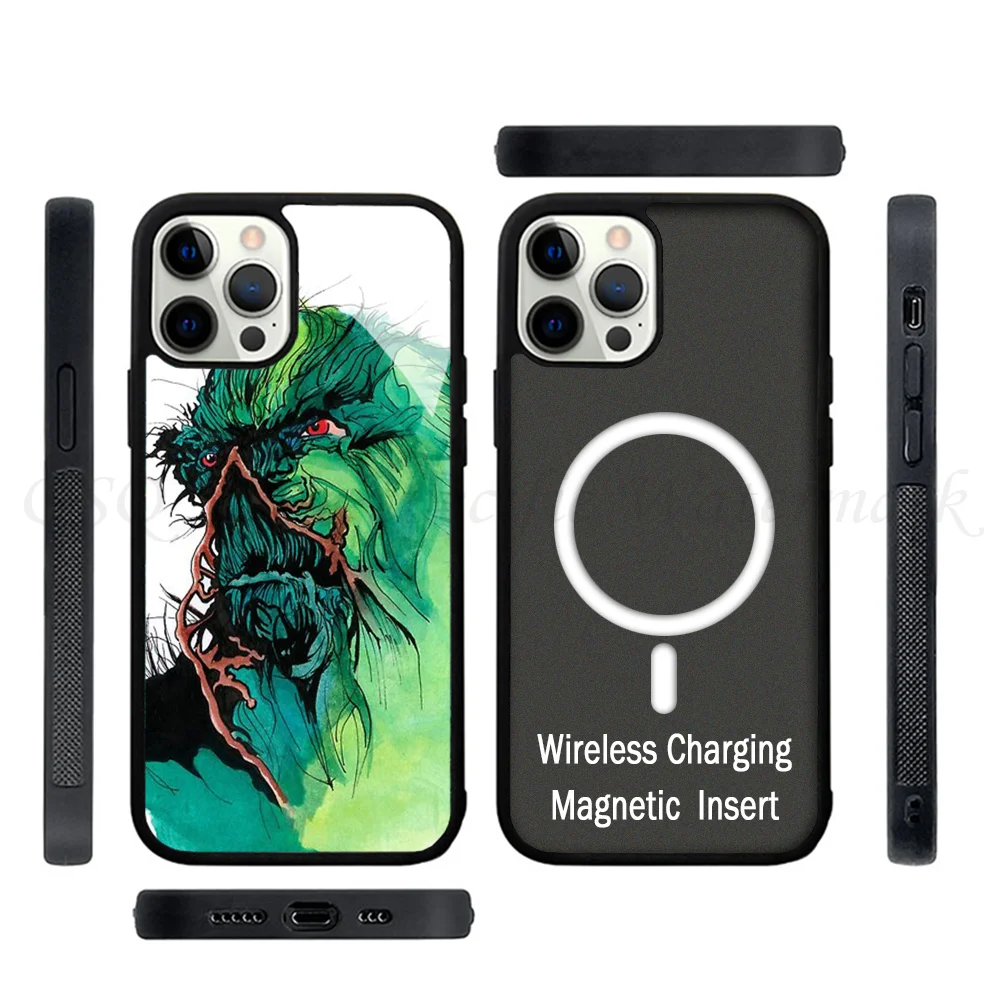 Чехол для телефона Swamp Thing Искусство Эскиз Сильный магнитный для IPhone 15 14 13 Pro Max 11 12 Mini Alex зеркальный
