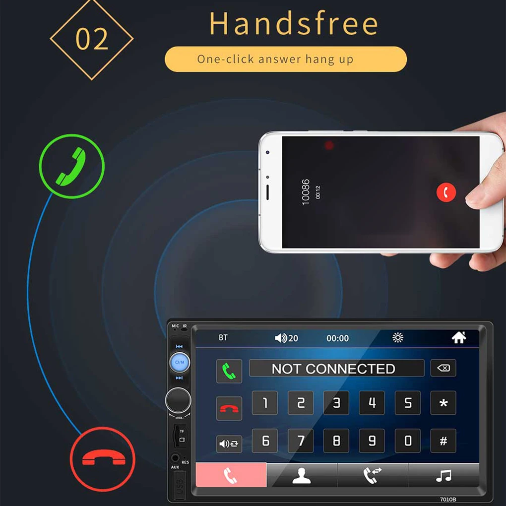 Car Radio MP5 Multimedia Player-Bluetooth Connectivity 7 Inch Touch Screen Easy Installation Digital