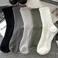 Ensemble de chaussettes courtes de sport pour hommes, noir, blanc, chaud, cool, homme, document solide, automne, hiver, nouveau, livraison directe, 5 paires 1