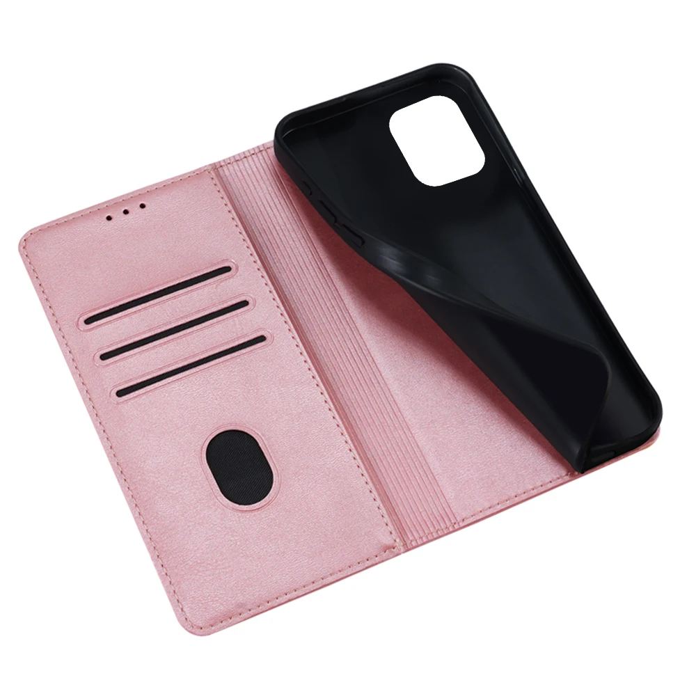 Leather Magnetic Wallet Flip Phone Case with Stand for Business Professionals