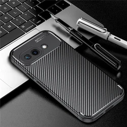 Carbon Fiber Shockproof Silicone Protective Bumper Case - Google Pixel 9a (Black)