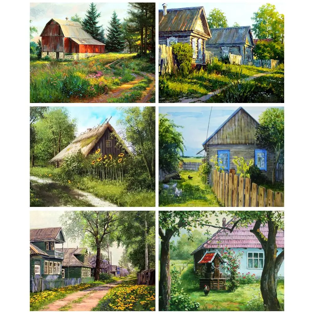 

GATYZTORY Paint By Number Beautiful Rural Scenery Diy Pictures By Numbers Kits Drawing On Canvas Handpainted Art Gift Home Decor