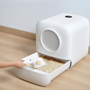 Automatic Smart Cat Litter Box Self Cleaning Cat Toilet Deodorant Fully Enclosed Cats Litter Box Splash Large Pet Toilet Bedpan 1