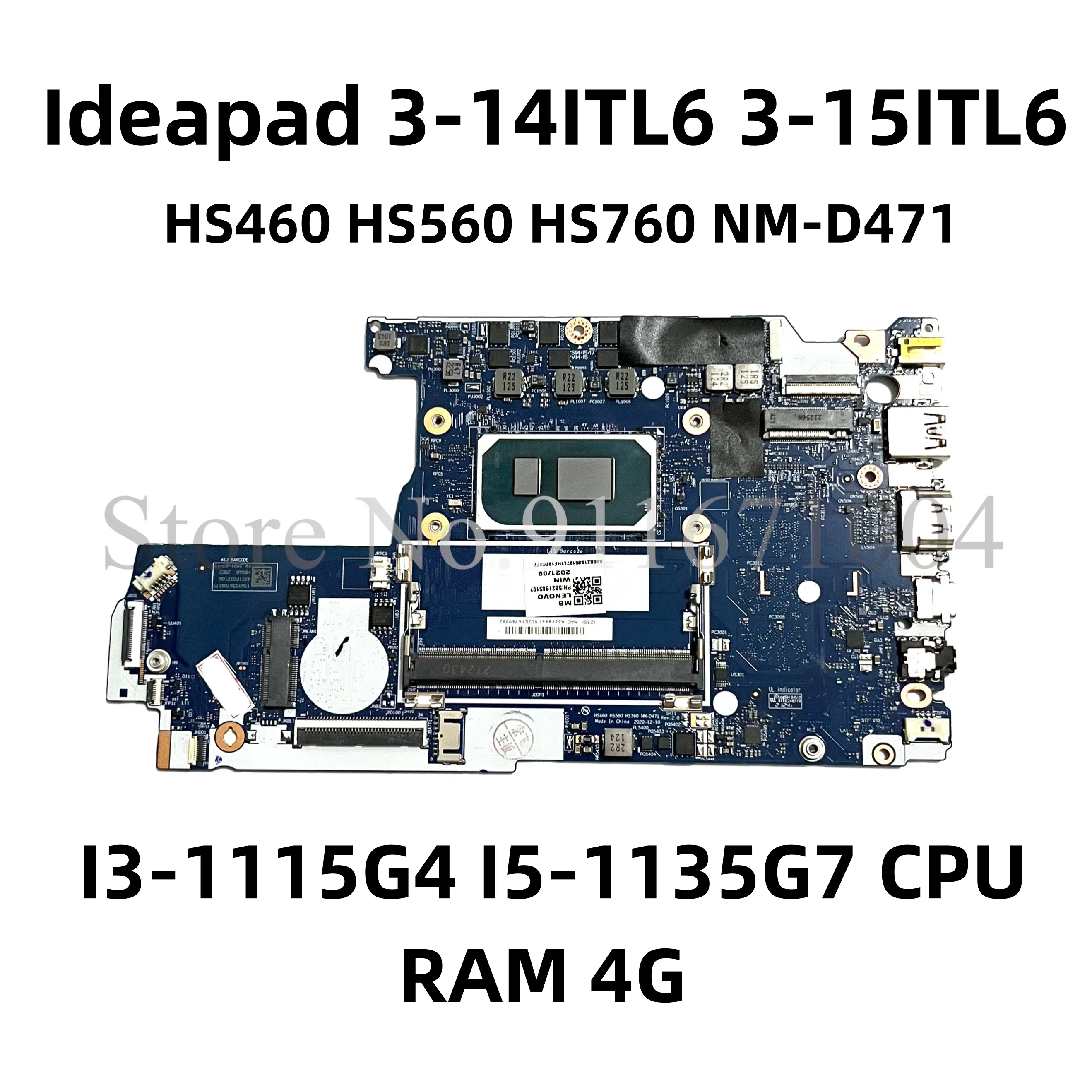 LENOVO IDEAPAD 3-14ITL6 3-15Itl6 Core I5-1135G7 4Gb Ram Motherboard 5B21B85187 EUR 276,00 - FR