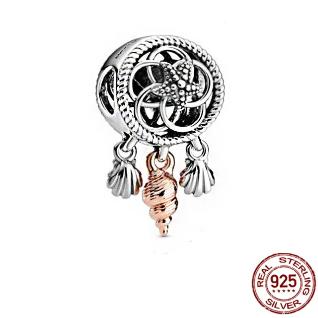 925 Sterling Silver Ocean Series Narwhal Charm Starfish Ocean Waves & Fish Beads Fit Pandora Bracelet DIY Pendant Woman Jewelry CMS1558