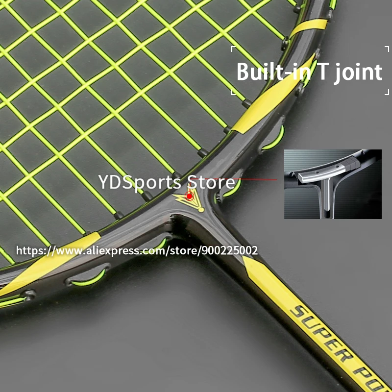 Professional Carbon Fiber 8U 65G Badminton Rackets Ultralight Strung Bag Speed Force Raket String Racquet High Tension 22-30LBS