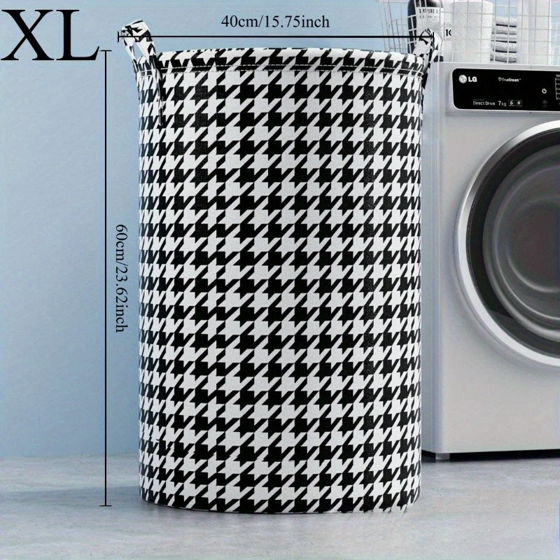 Foldable Storage Basket with Handle, Kitchen Storage Basket, Dirty Clothes Basket, Suitable for Storing Clothes,Snacks,Books,Etc