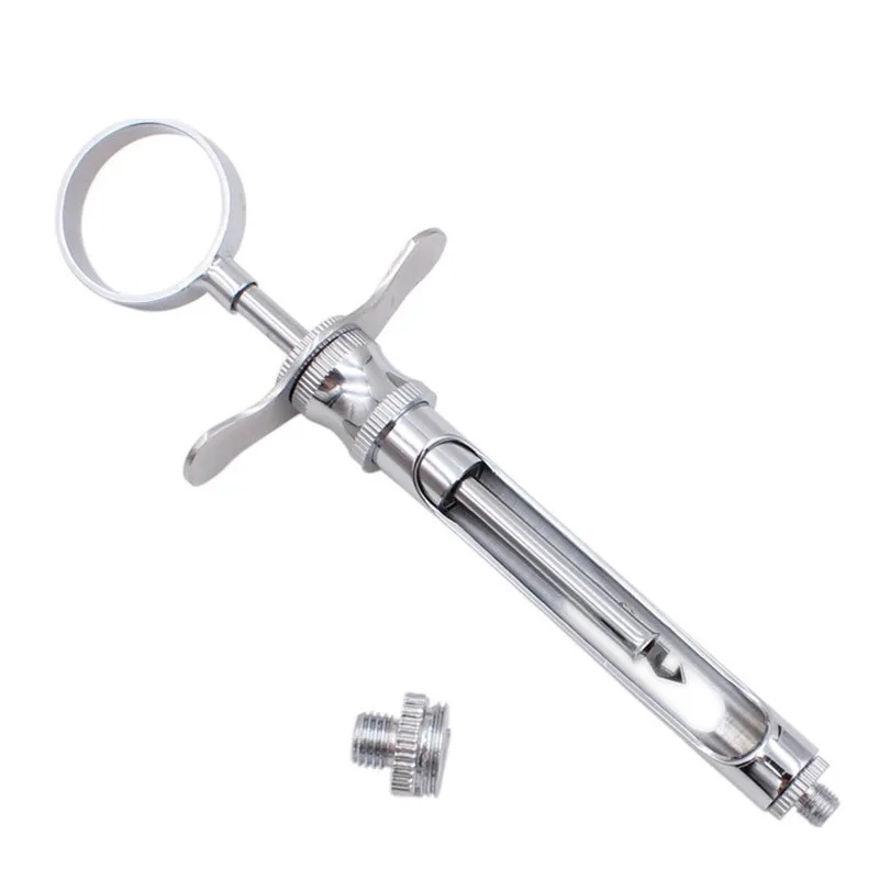 1 Set Dentistry Injection Syringe Hook-headed Sharp Head Stainless Steel Dental Aspirating Syringe Surgical Instrument 1.8ML