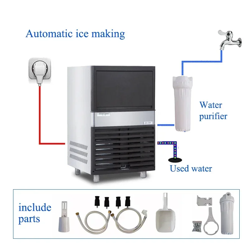 100KG Fully Automatic Commercial Ice Making Machine for Dining and Drinking Industry