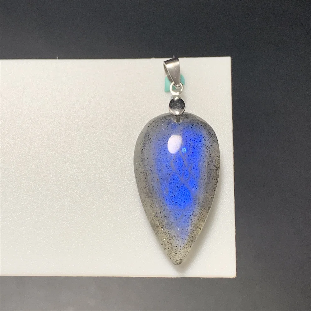 Natural Transparent Sesame Labradorite Pendants Women Clear Jelly Blue Orange Rainbow Light Labradorite Beads pendant necklace