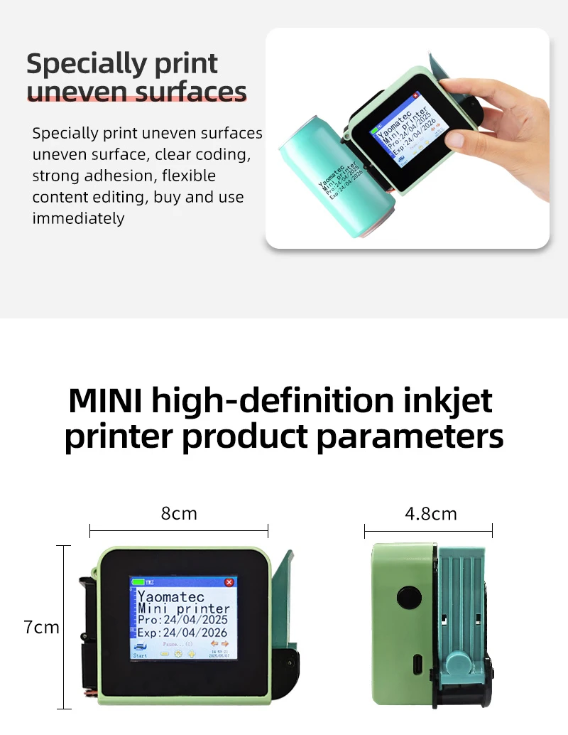 23 Languages YS130 12.7mm printing gun Code Date Logo Expiry Label Portable mini