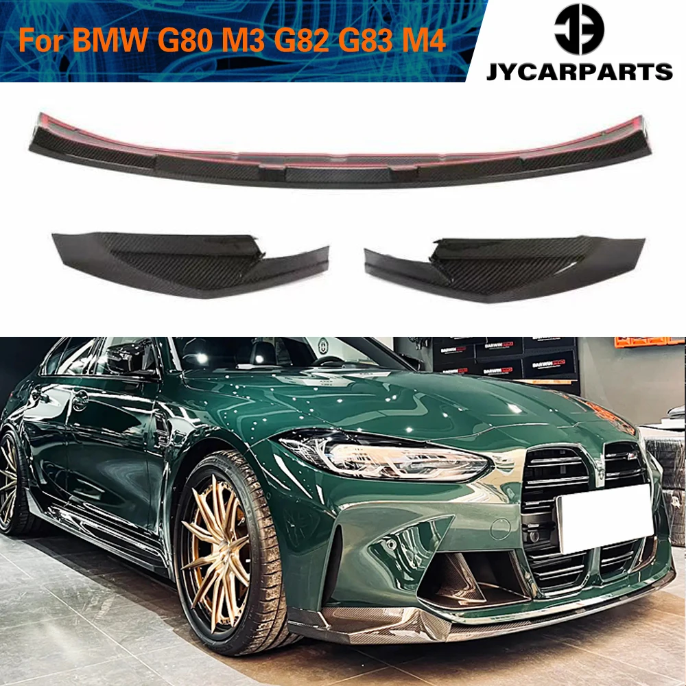 

Dry Carbon Fiber Front Bumper Lip for BMW G80 M3 G82 M4 2020 - 2022 Front Bumper Lip Splitters Aprons Bumper Guard3PCS