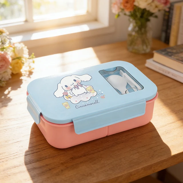 Sanrio Cinnamoroll Lunch Box Cartoon Printed Lunchboxs Kawaii Student Portable Food Storage Boxs Anime Insulated Container Gifts