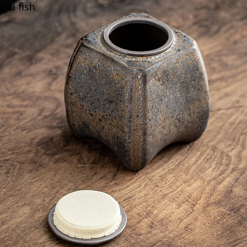 Tea Tin Box Tea Canister Vintage Stoneware Tea Caddy Ceramic Airtight Jar Storage Tea Cans Box Storage Tank Container Decorative Jar Sugar Bowl