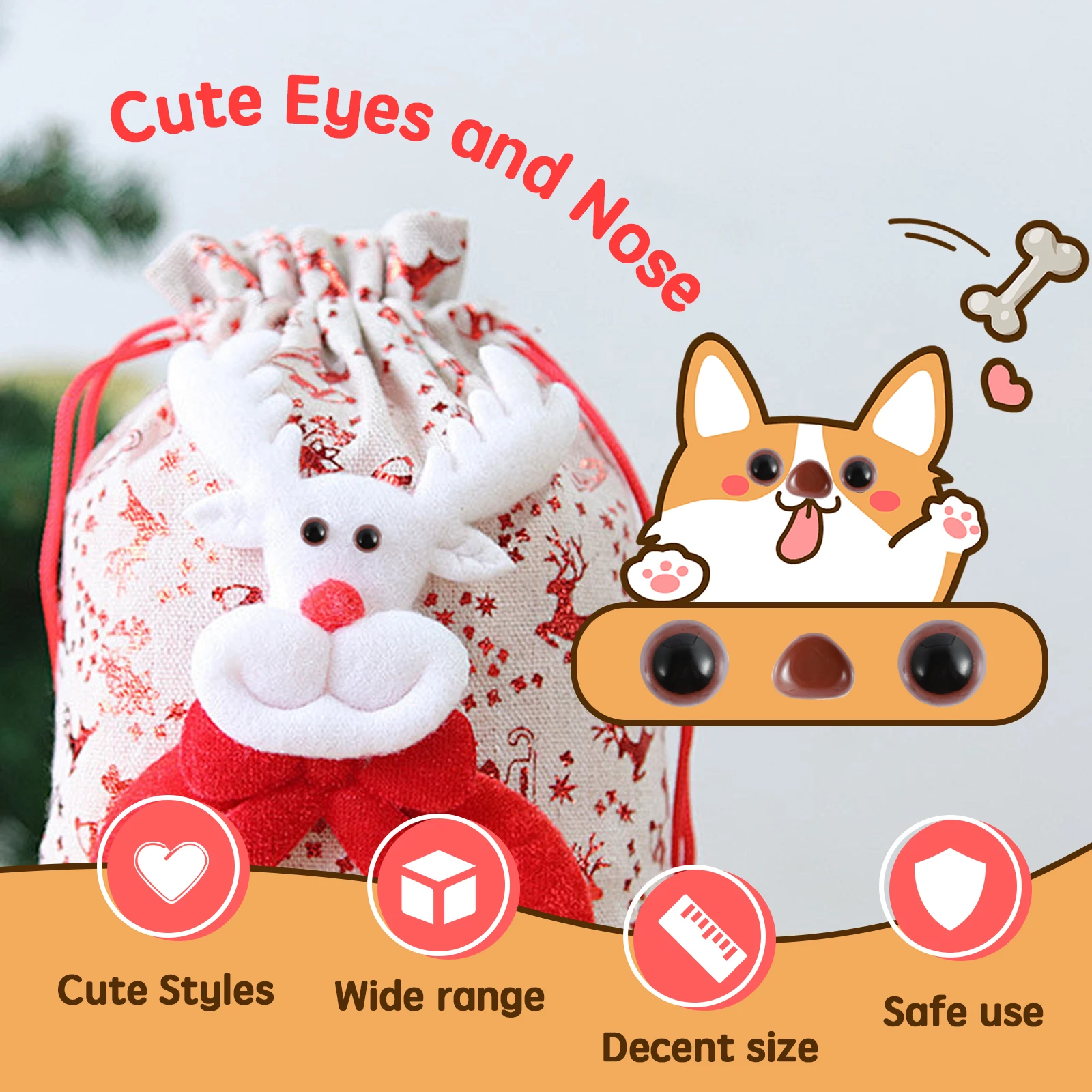 692Pcs Safety Eyes and Noses Kit with Washers Different Styles and Sizes Stuffed Crochet Eyes Plastic Stuffed Animals Eyes and 2