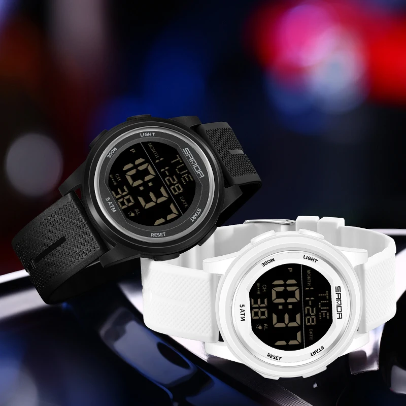 SANDA Trendy Water-Resistant Digital Sports Watch