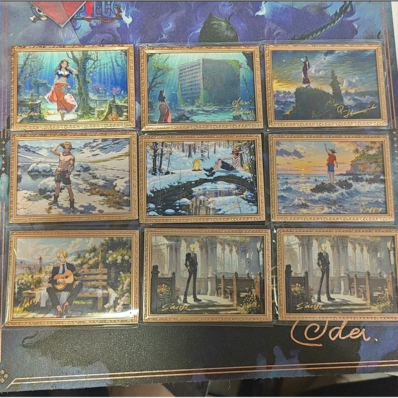 

Anime ONE PIECE Oil painting style rare collection card Nami Portgas D Ace Roronoa Zoro Entertainment toys Board game card