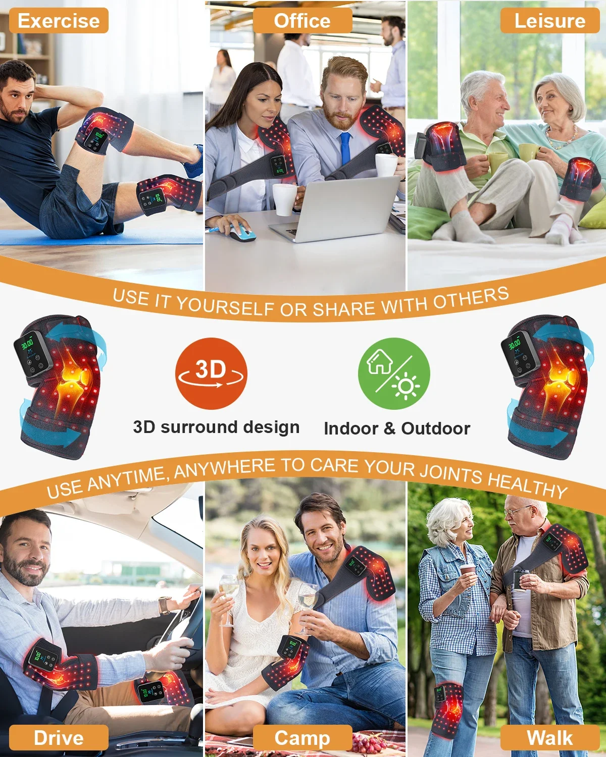 Astarexin 660nm + 850nm Red Light Therapy Knee Wrap