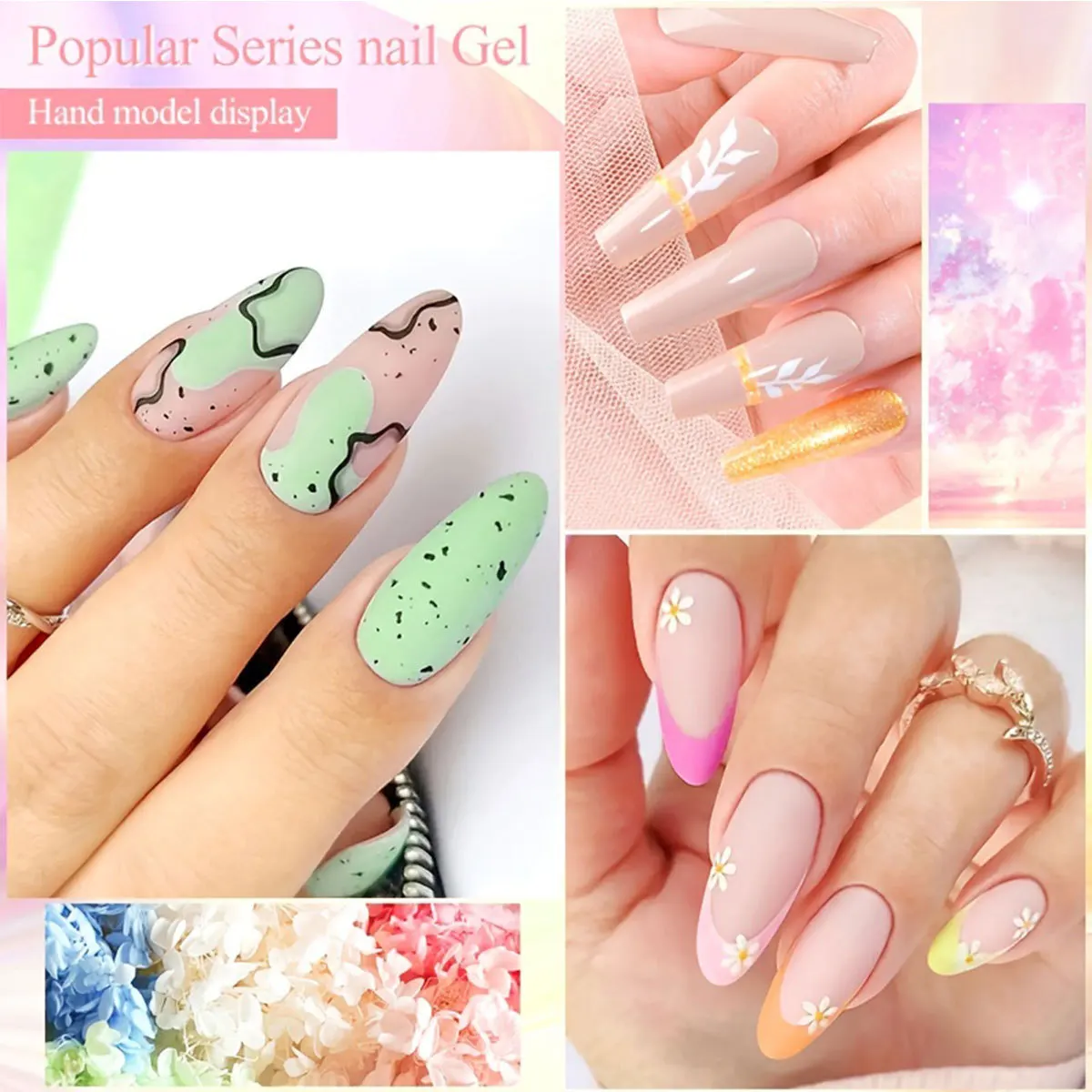 41 Colors Nail Gel Polish Black White Pink Solid Vernis Semi Permanent Nail Art Hybrid Varnishes 7ml Soak Off LED UV Gel Polish 5