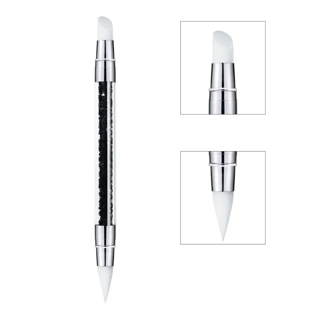 Doppelseitige Silikon Skulptur Stift Skulptur Punktierung Stift Silikon Nägel Kunst Pinsel Maniküre Carving Stift DIY Maniküre Werkzeuge – Detail 16