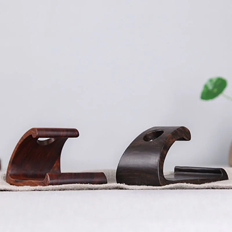 Rosewood Carving Crafts Ebony Mobile Phone Bracket, Desktop Decoration Ornaments, Solid Wood Acid Branch Wooden Bracket